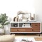 Costway Mid-Century TV Stand Media Entertainment Center Console w/2 Cubbies & 3 Drawers